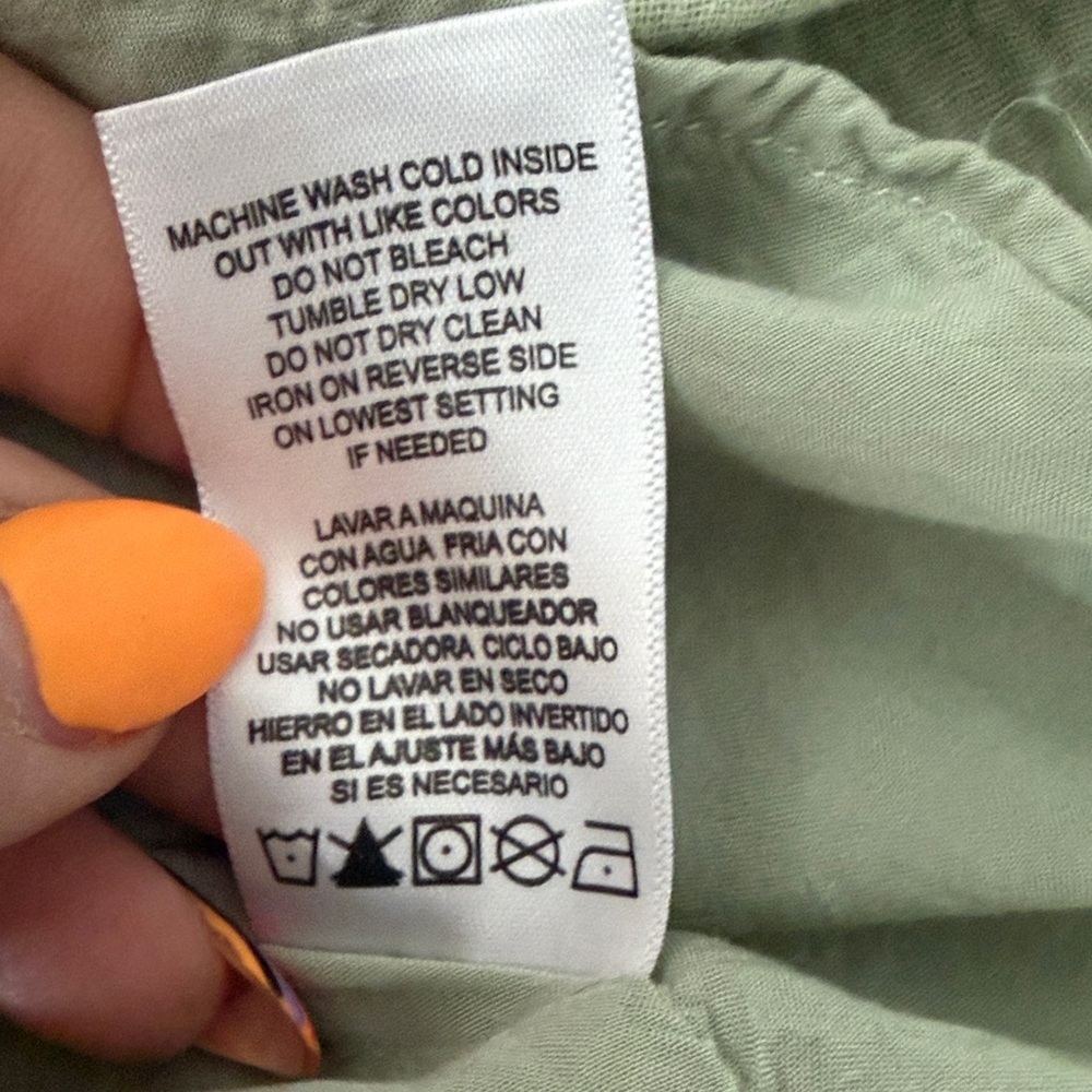 Every Babydoll Sage Green Puff Sleeve Mini Dress XS - Picture 4 of 7